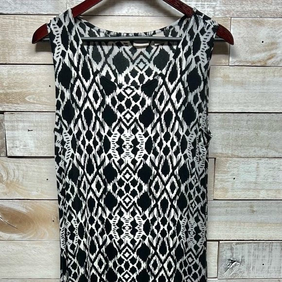 Chicos Travelers Maxi Dress Womens 1 US 8/10 Sleeveless Classic Aztec Print‎ - Picture 3 of 9